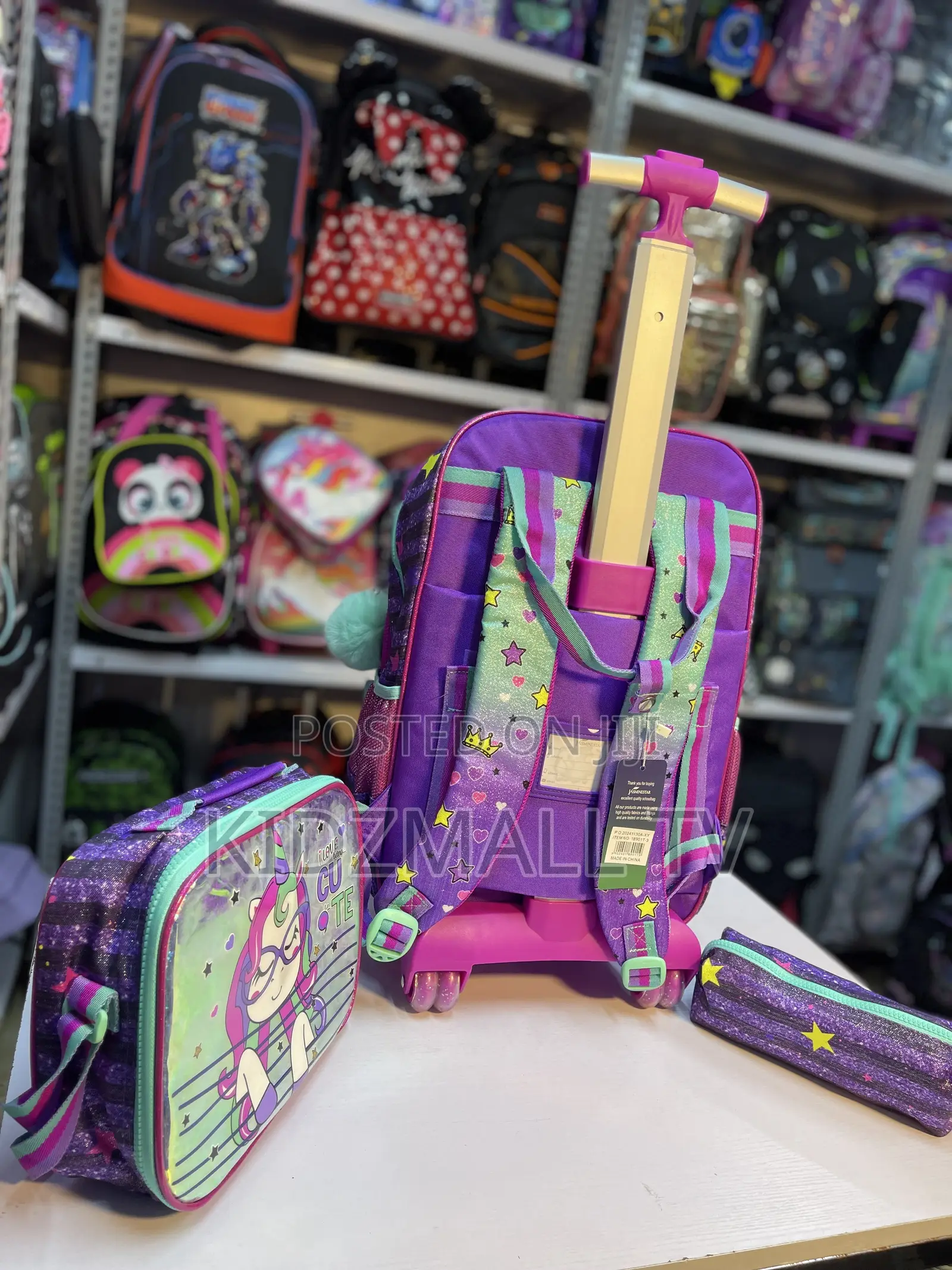 Girls 3-in-1 "Magical" Unicorn Rolling School Bag Set