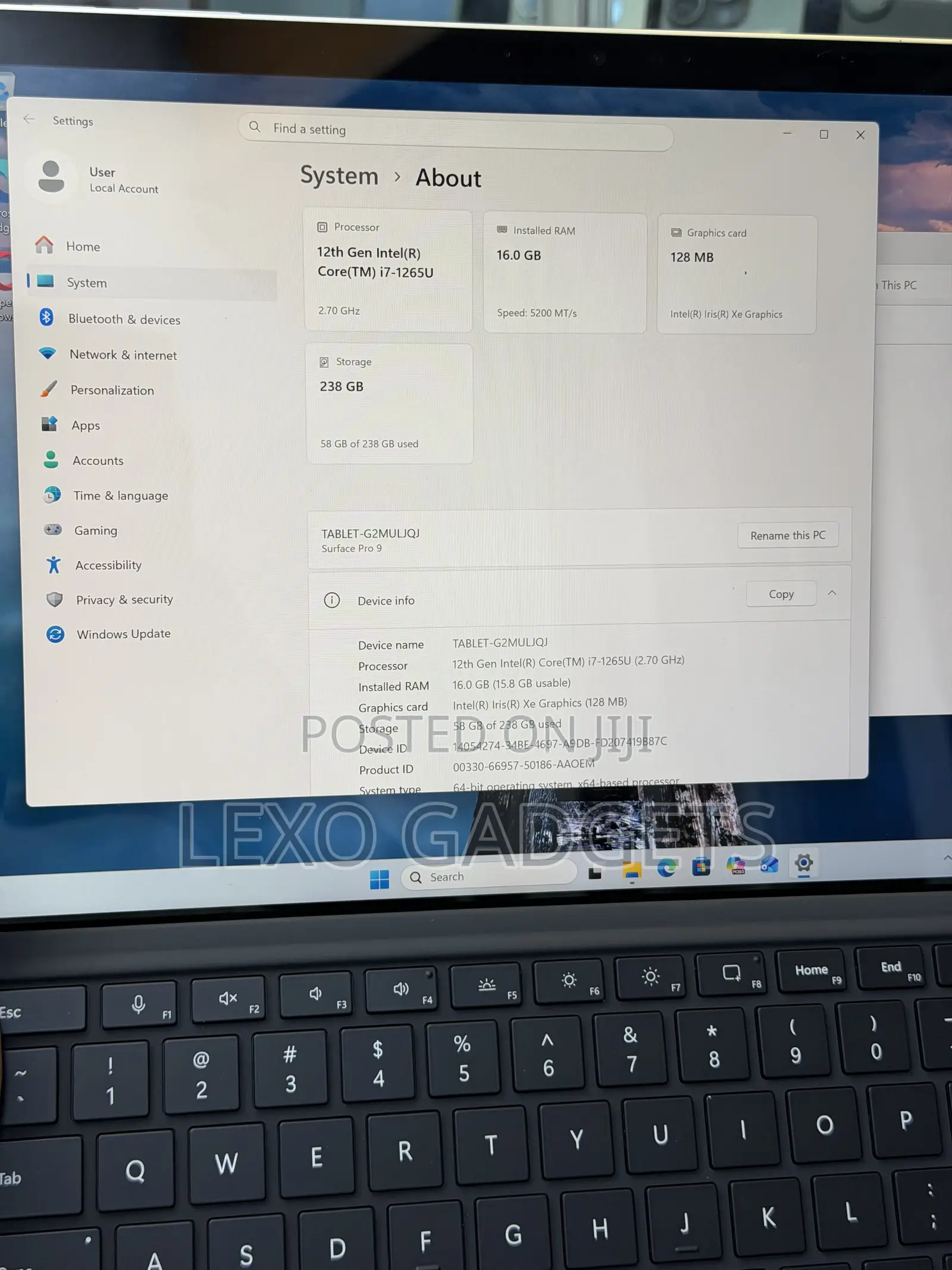 Laptop Microsoft Surface Pro 9 16GB Intel Core i7 SSD 256GB