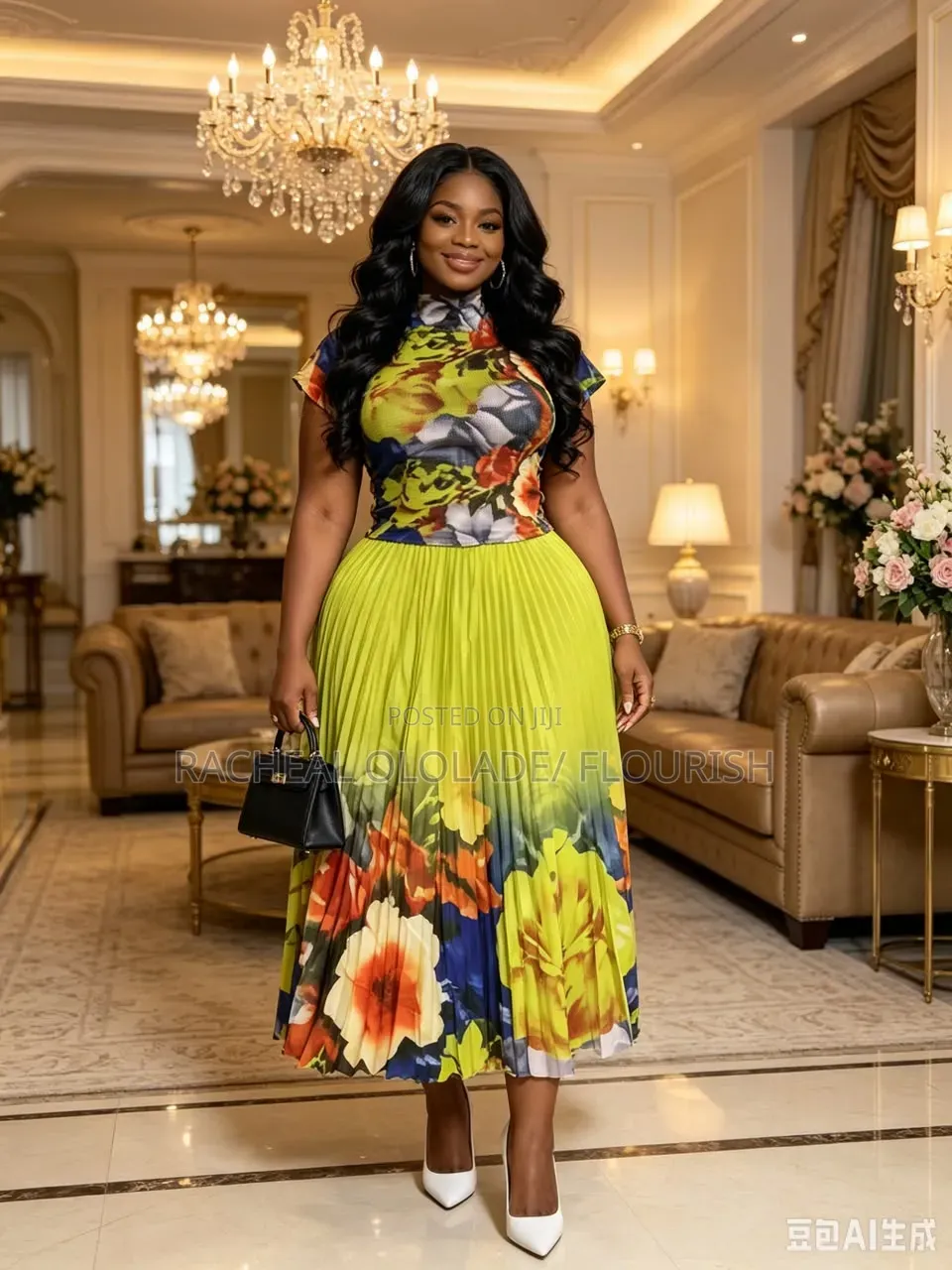 Luxury Miyaki 2 Pieces Skirt and Blouse