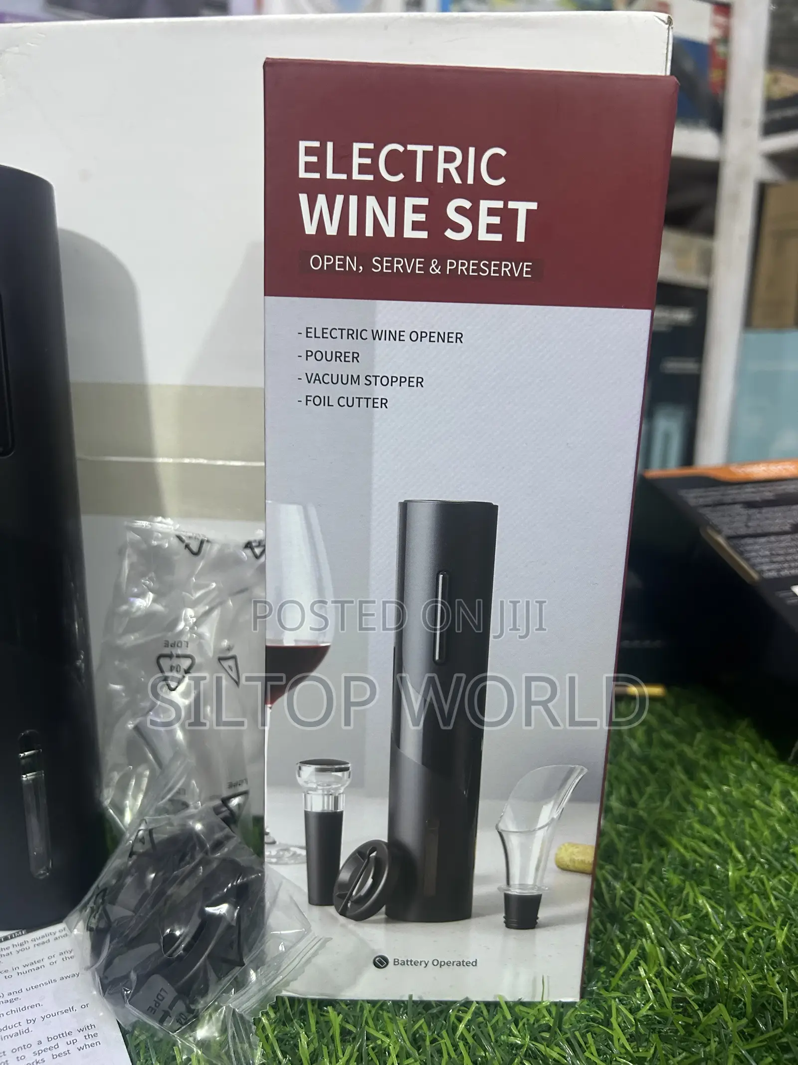 4 in 1 Battery Operated Electric Wine Opener With Free Batteries