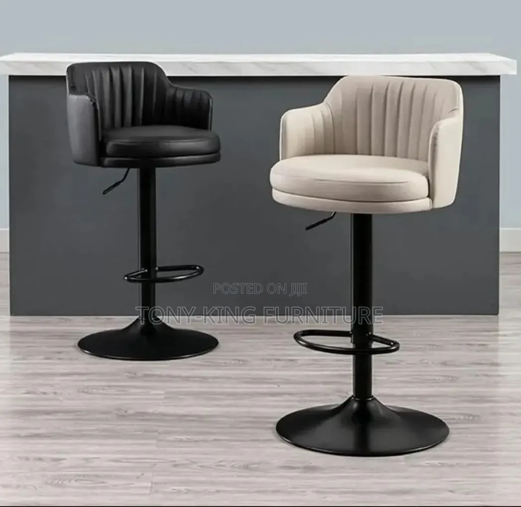 Modern Black and Grey Swivel Bar Set