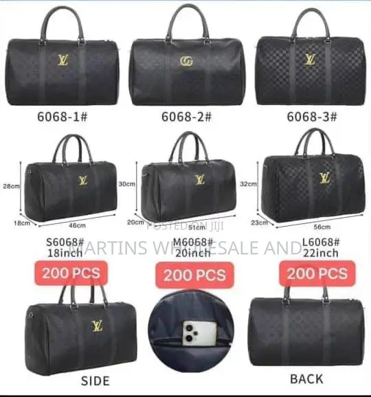 Black Leather Travel Duffle Bags