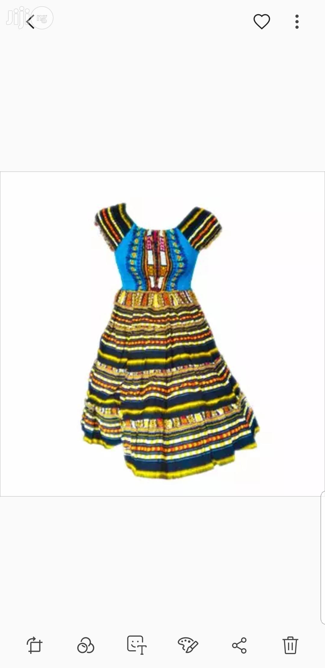 African Print Midi Dress - Multicolour