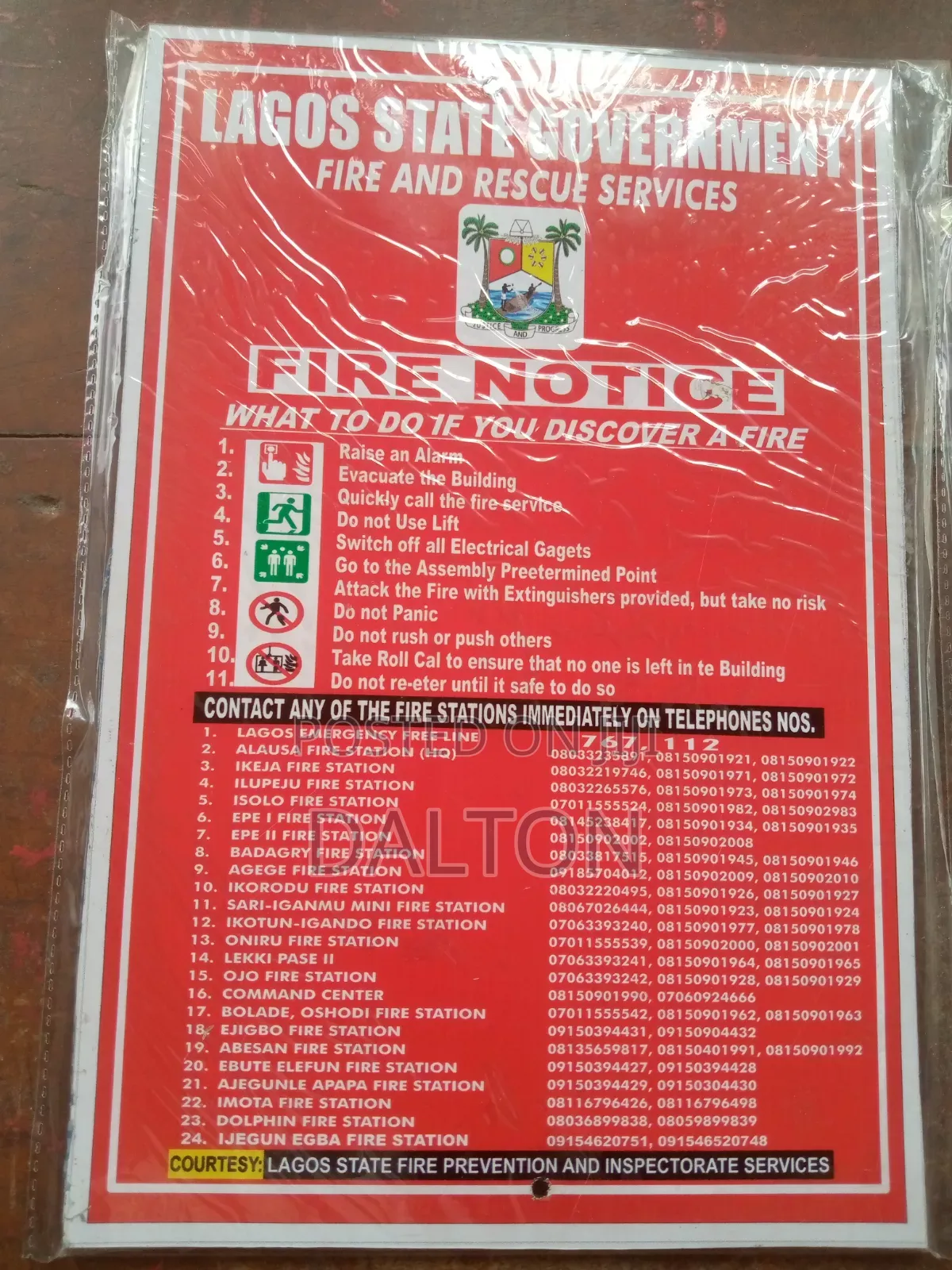 Fire Notice Sign