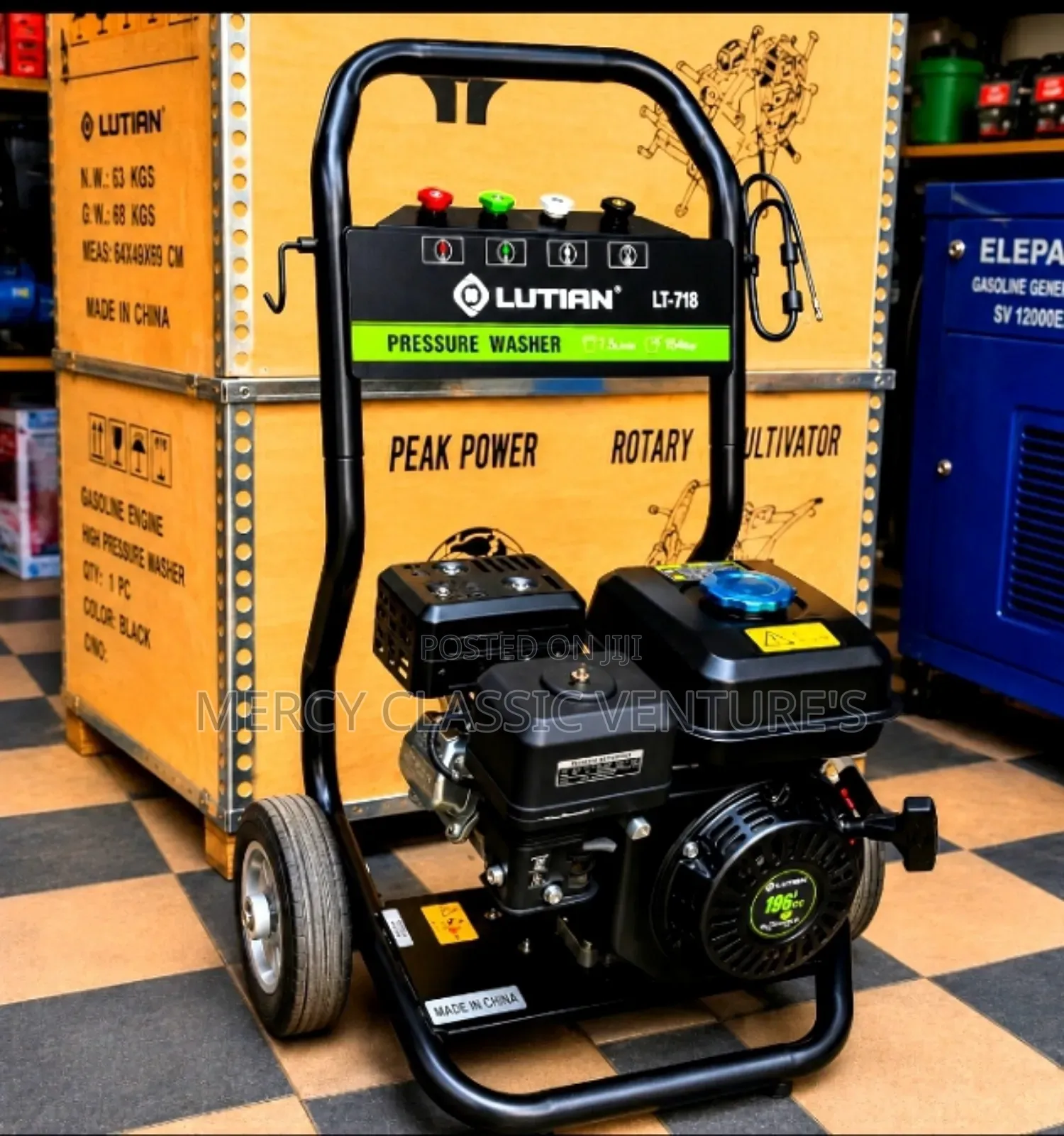 Original Lutian 7HP Petrol Car Washing Machine / High Pressure Washer