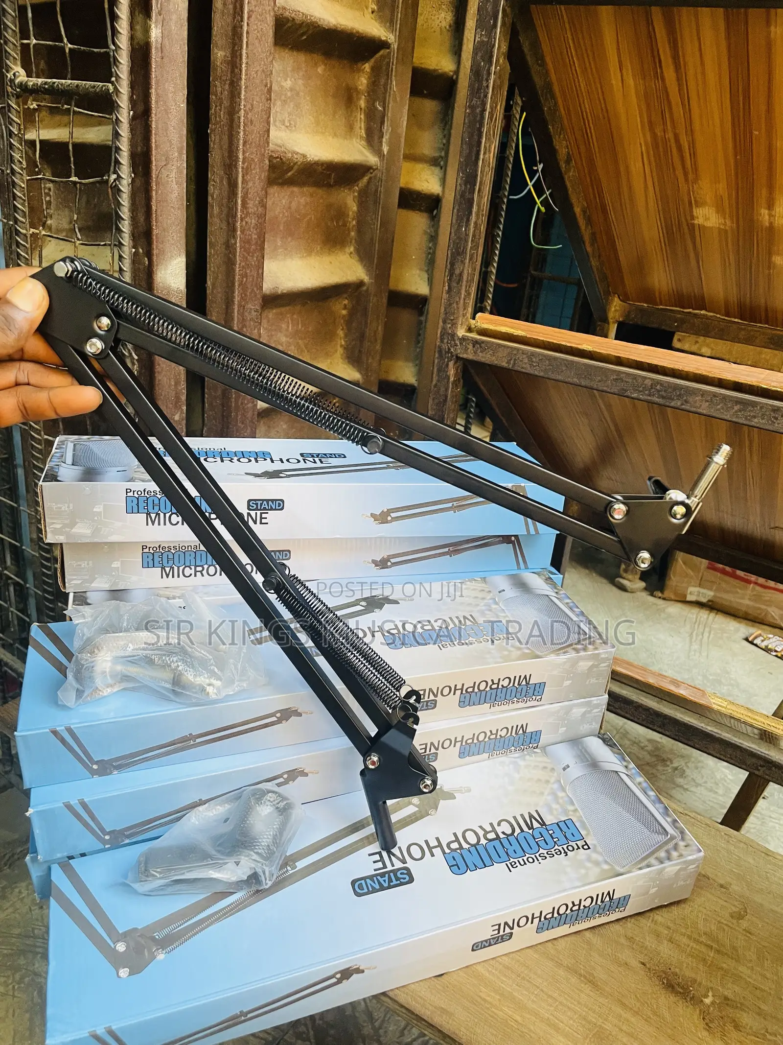 Adjustable Black Metal Boom Arm Stand