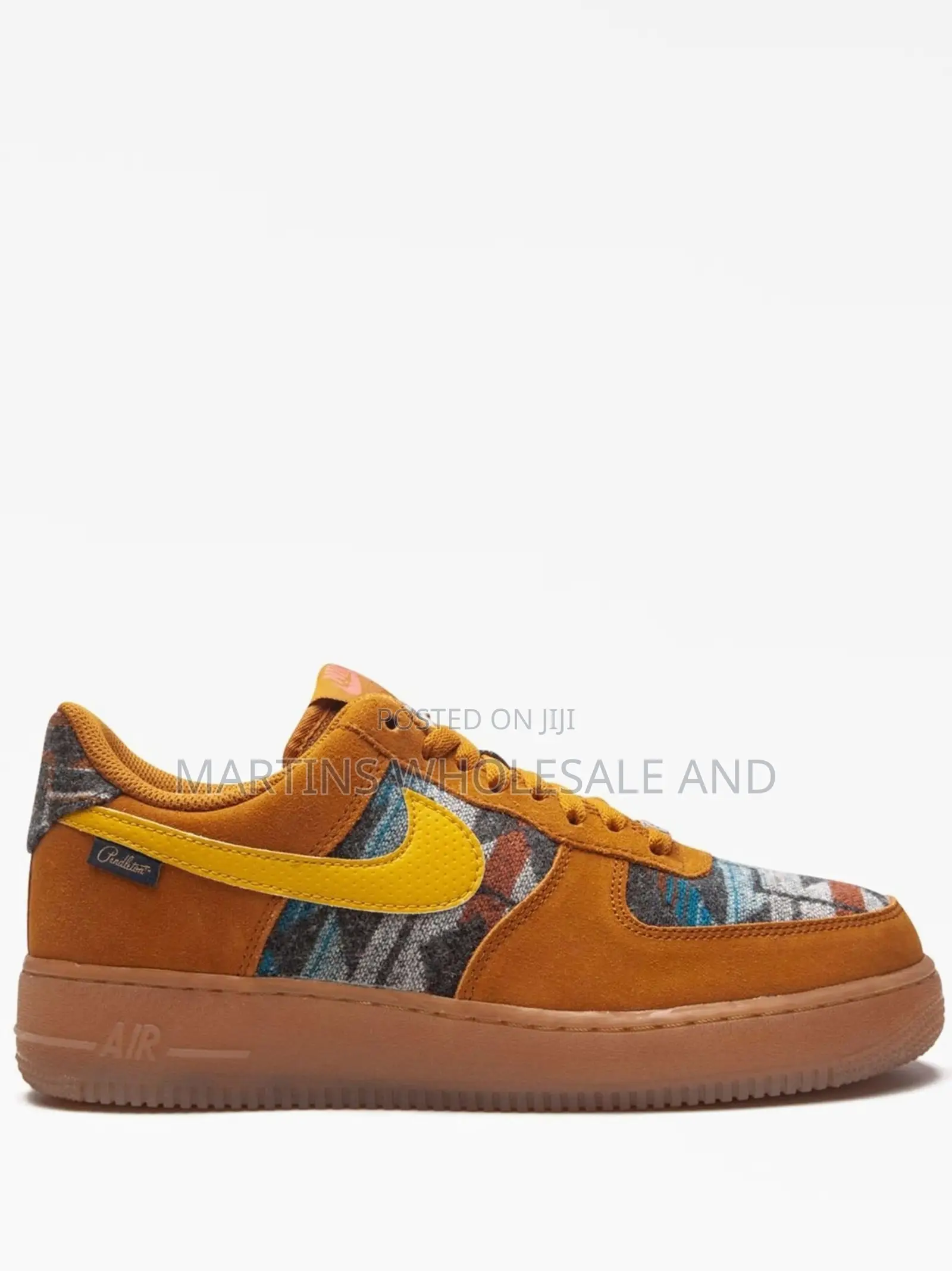 Nike Air Force 1 Low N7 Pendleton Sneakers, Featuring a Vibrant Gold