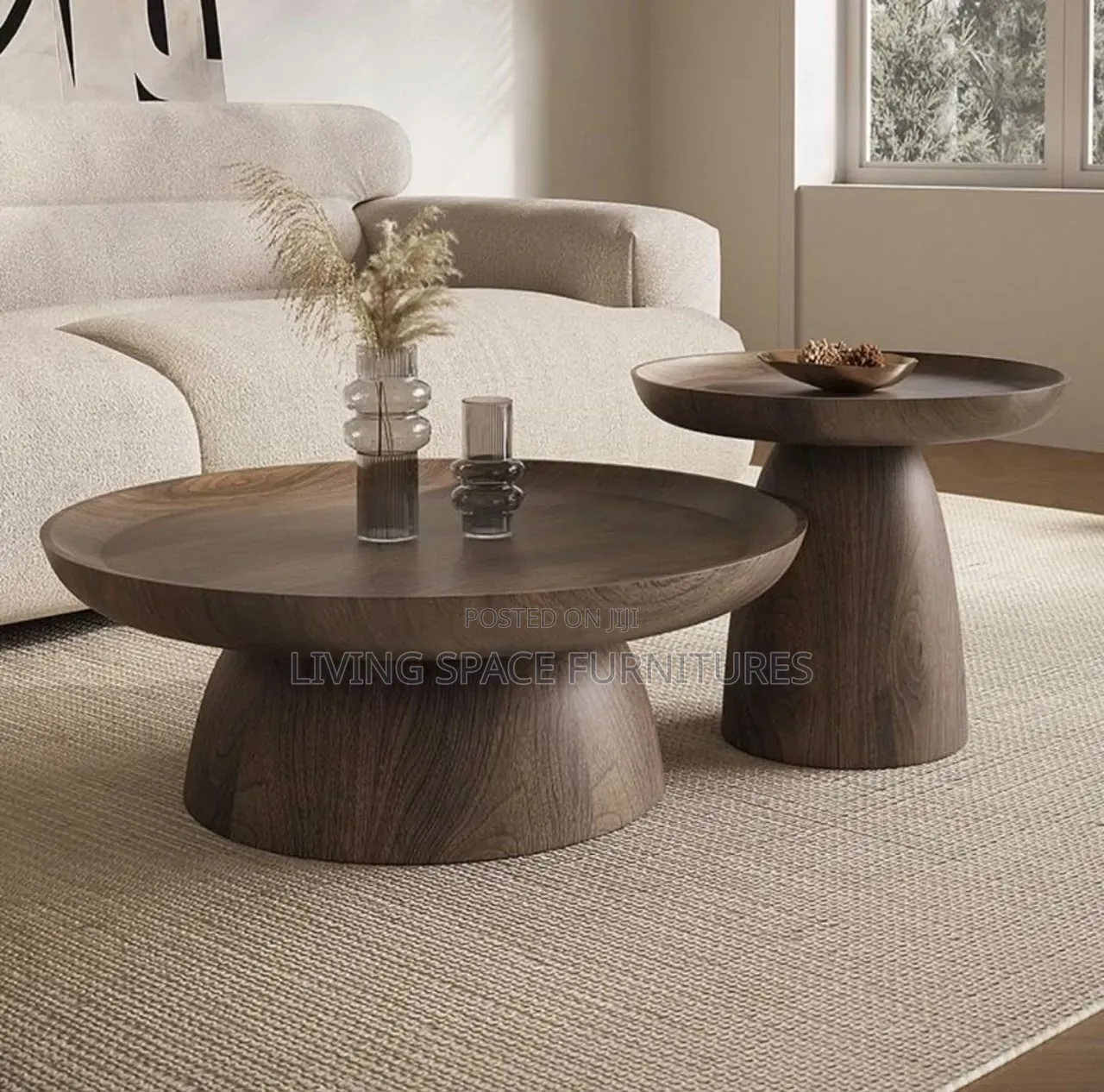 Luxury Pure Wooden Coffee Table Set