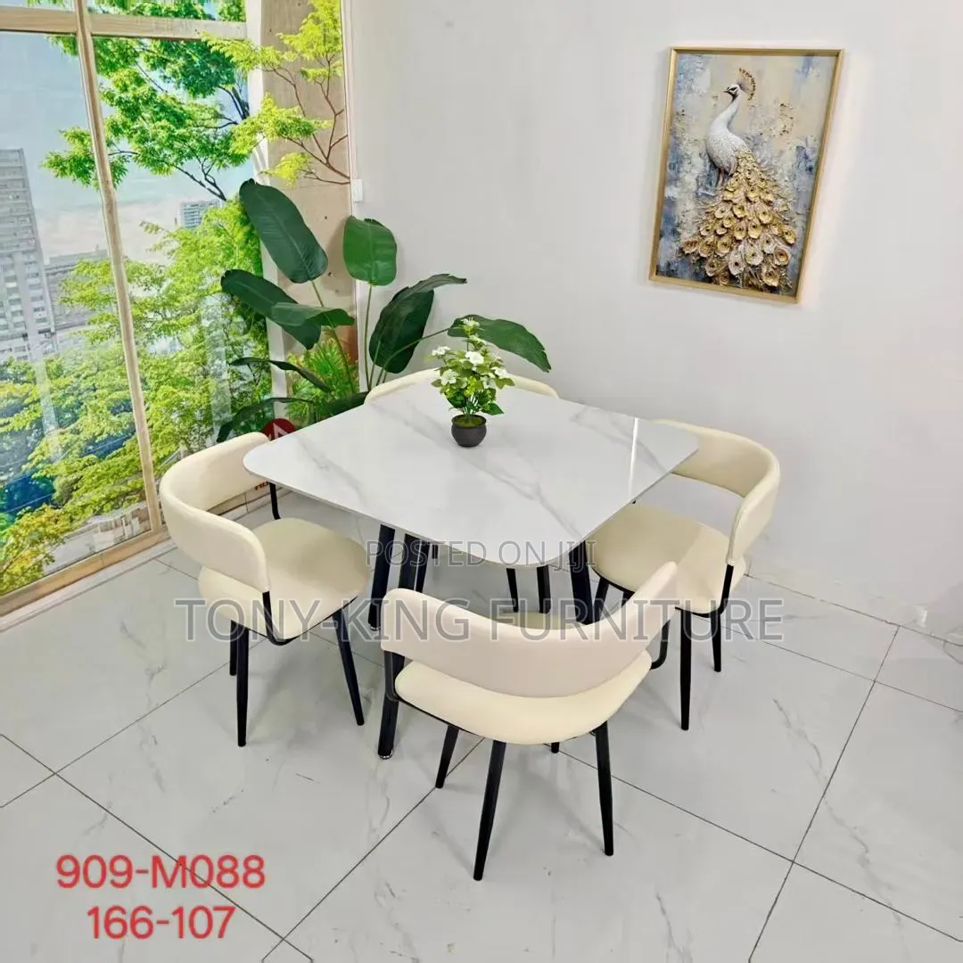 Imported Luxury Dining Marble Top With Metal Leg