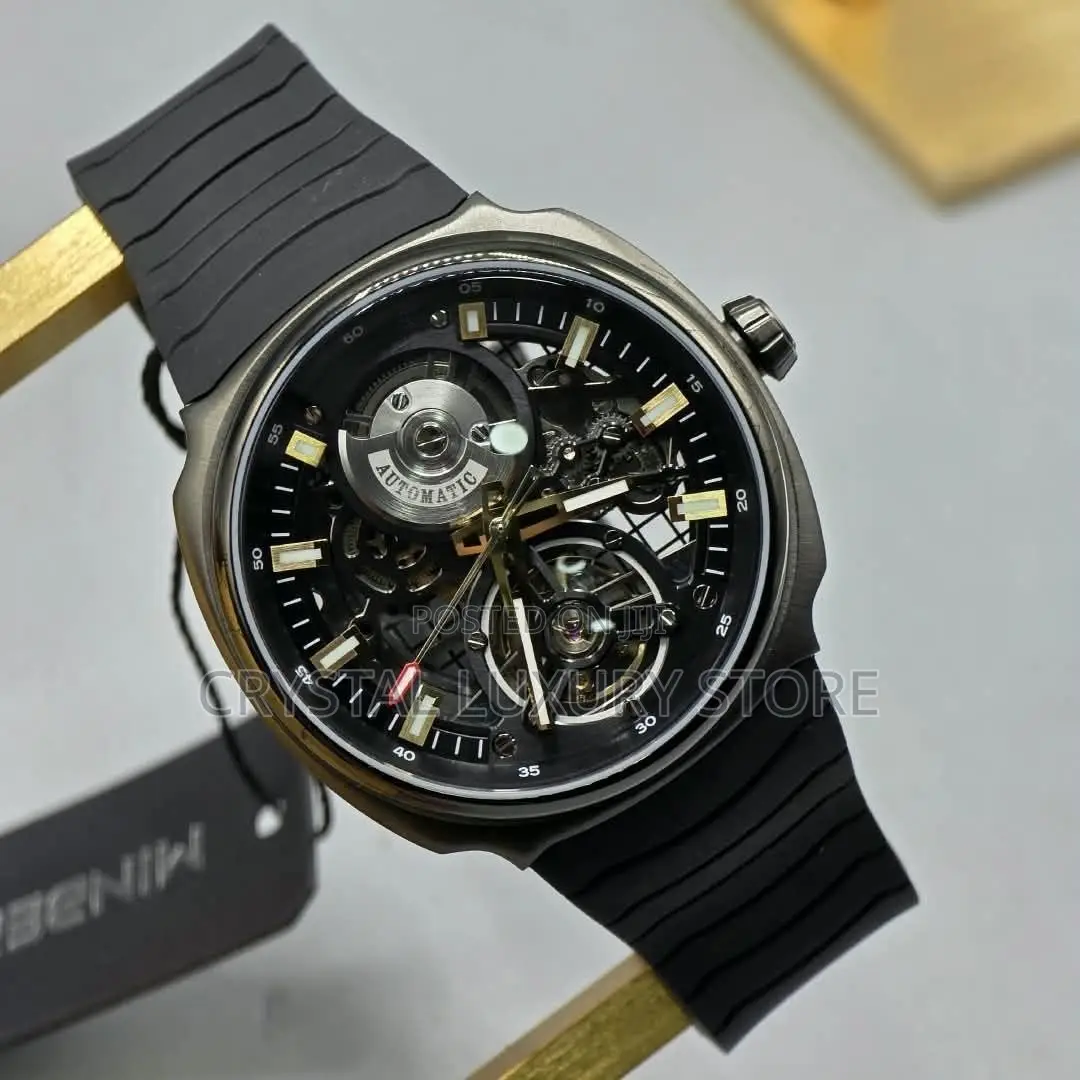 Minber Quality Luxury Men Automatic Engine Wristwatch