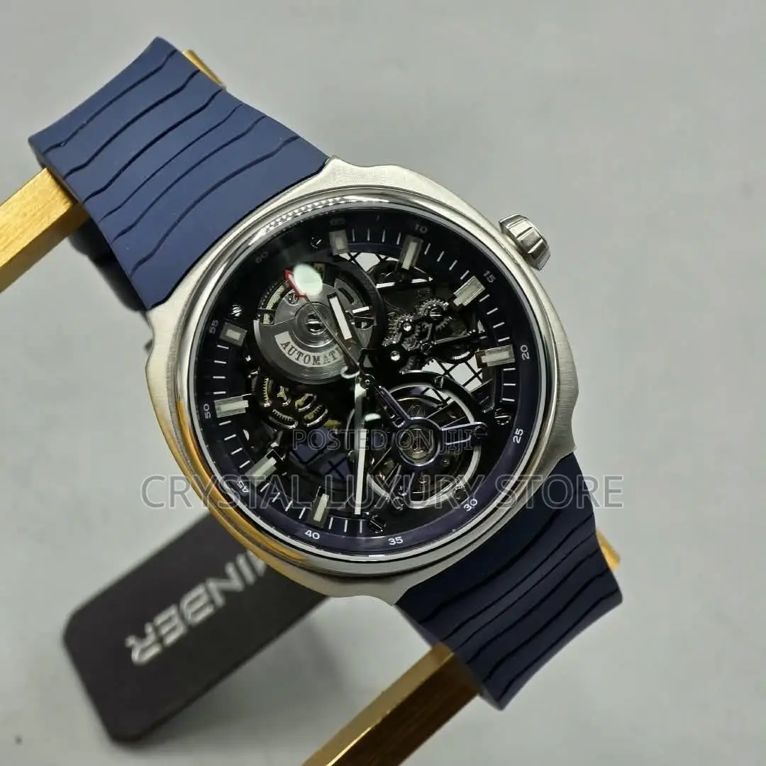 Minber Quality Luxury Men Automatic Engine Wristwatch