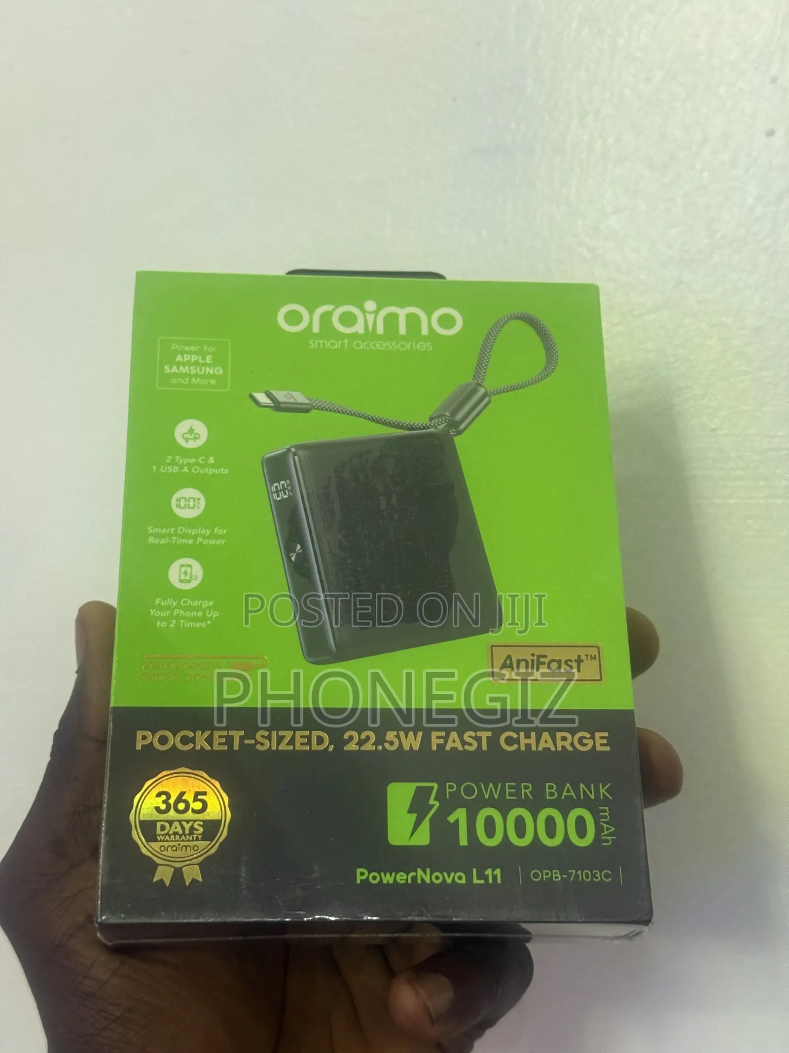 Oraimo Power Bank 10,000mah 22.5W Power Nova