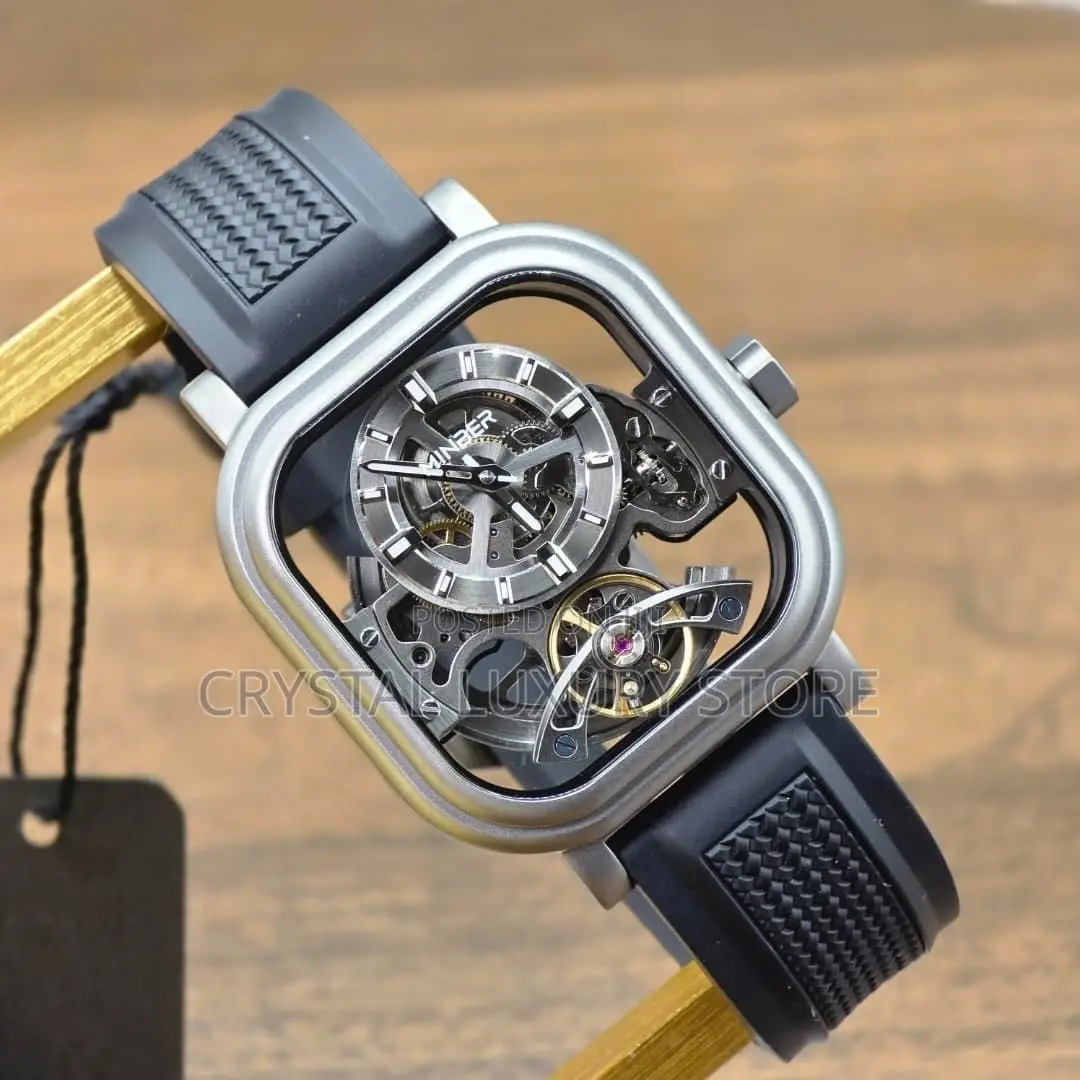 Minber Quality Luxury Men Automatic Engine Wristwatch
