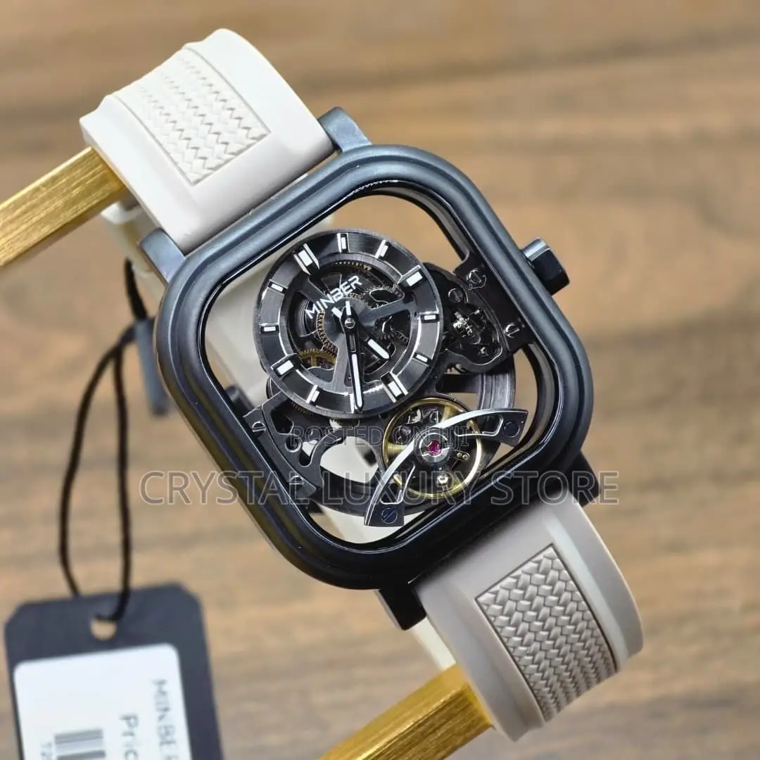 Minber Quality Luxury Men Automatic Engine Wristwatch