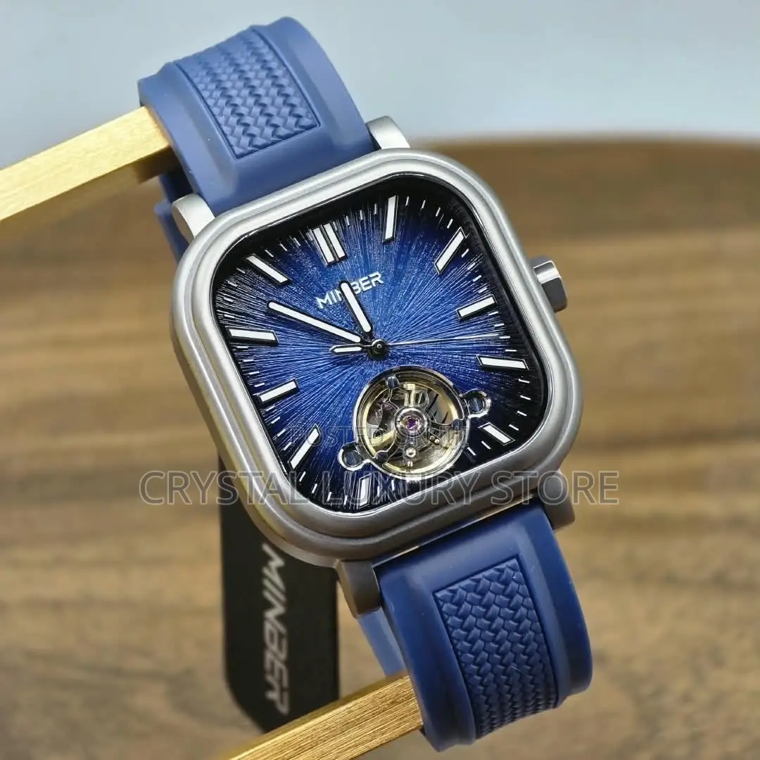 Minber Quality Luxury Men Automatic Engine Wristwatch