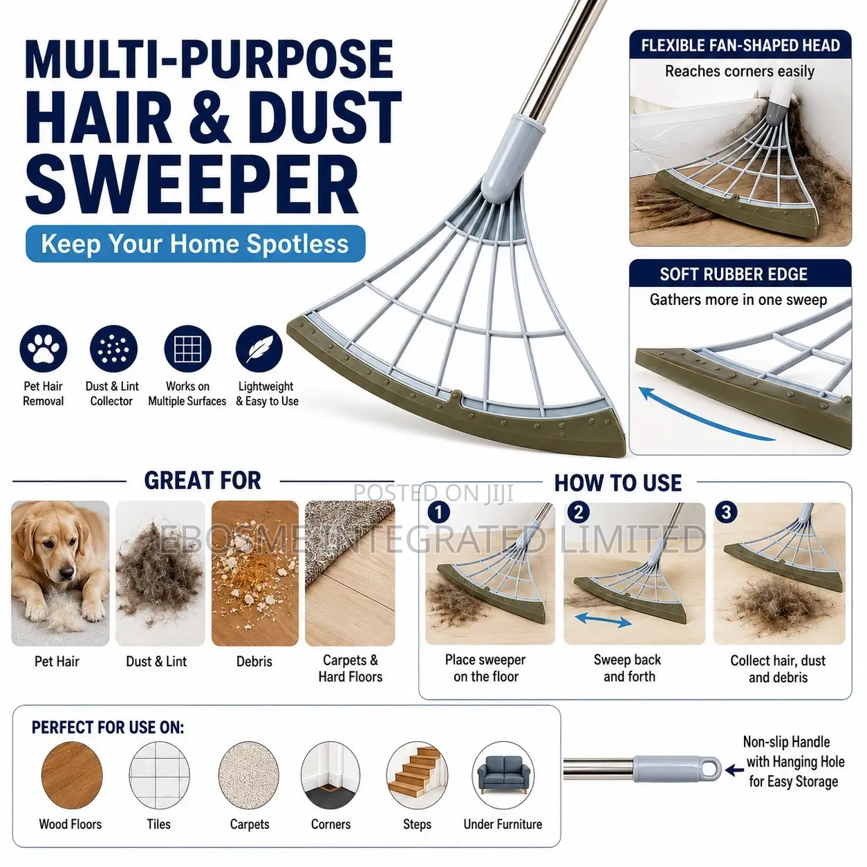Multi-Purpose Hair,Dust and Water Sweeper
