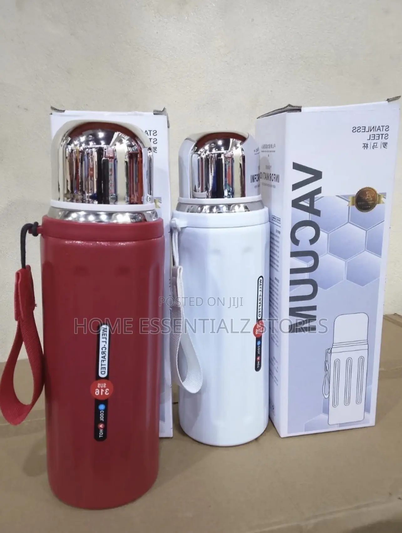 1000ml Stainless Steel Vacuum Flask With Cup - Hot and Cold Thermos