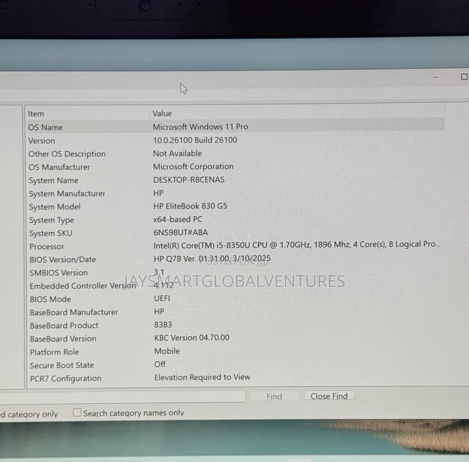 Laptop HP EliteBook 830 G5 8GB Intel Core i5 SSD 256GB