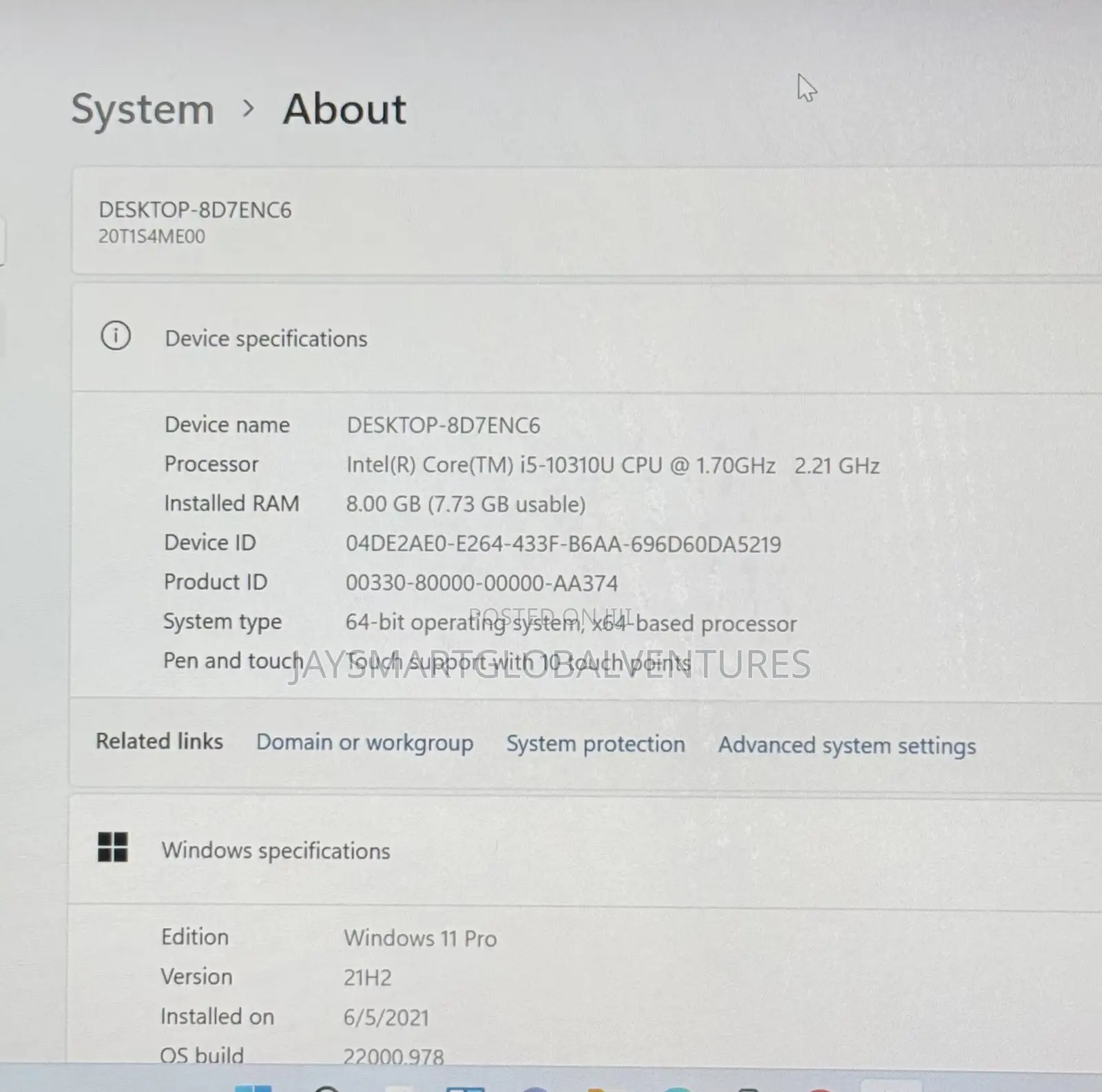 Laptop Lenovo ThinkPad T14s Gen 1 8GB Intel Core i5 SSD 256GB