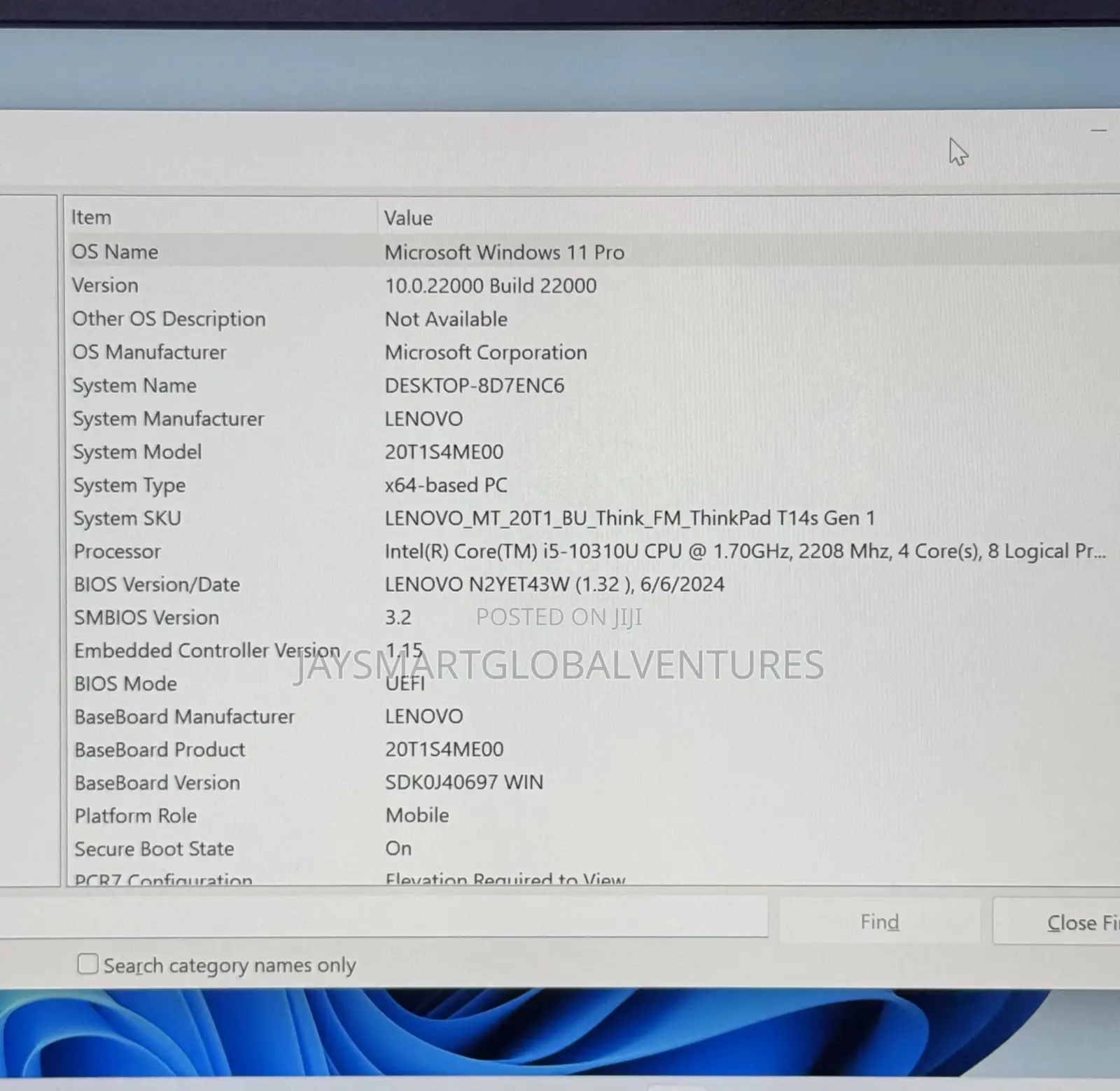 Laptop Lenovo ThinkPad T14s Gen 1 8GB Intel Core i5 SSD 256GB