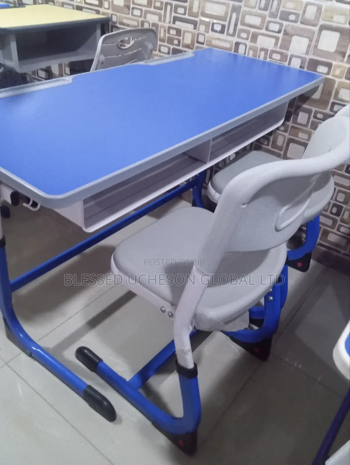 Brand New Double Student Desk Chair Set