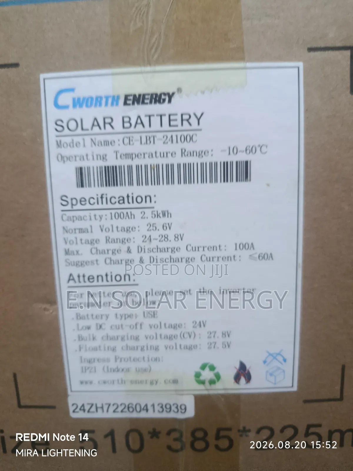 2.5kwh 24v Cworth Lithium Batteries Available at Affordable Prices