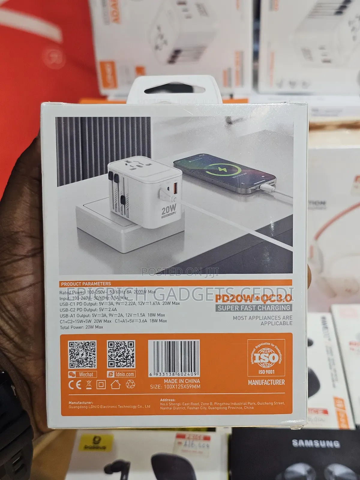Universal Travel Adapter With Dual USB-C Ports One USB-A 20W