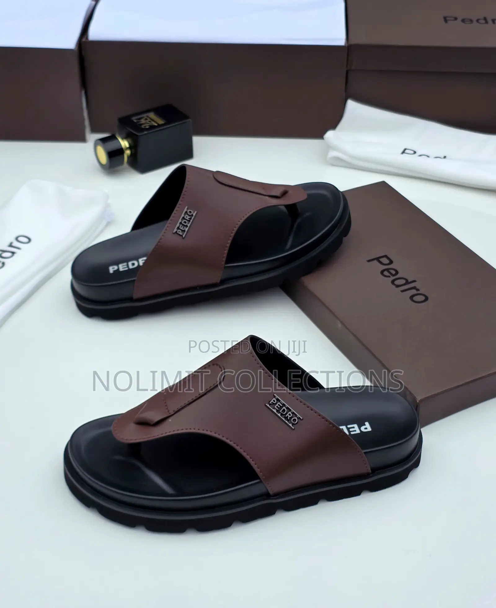 Pedro Men's Thong Styled Slides With Black Sole