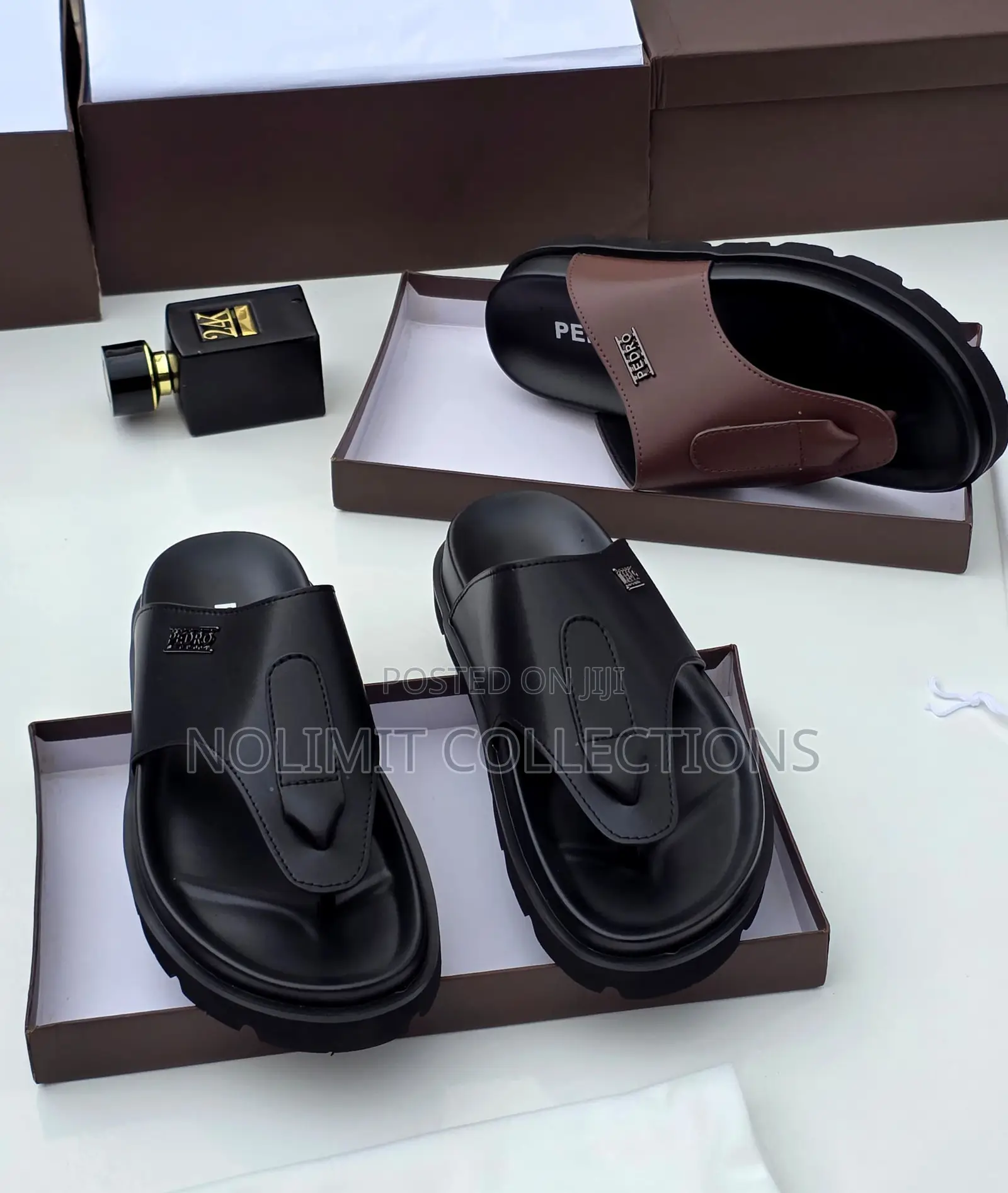 Pedro Men's Thong Styled Slides With Black Sole