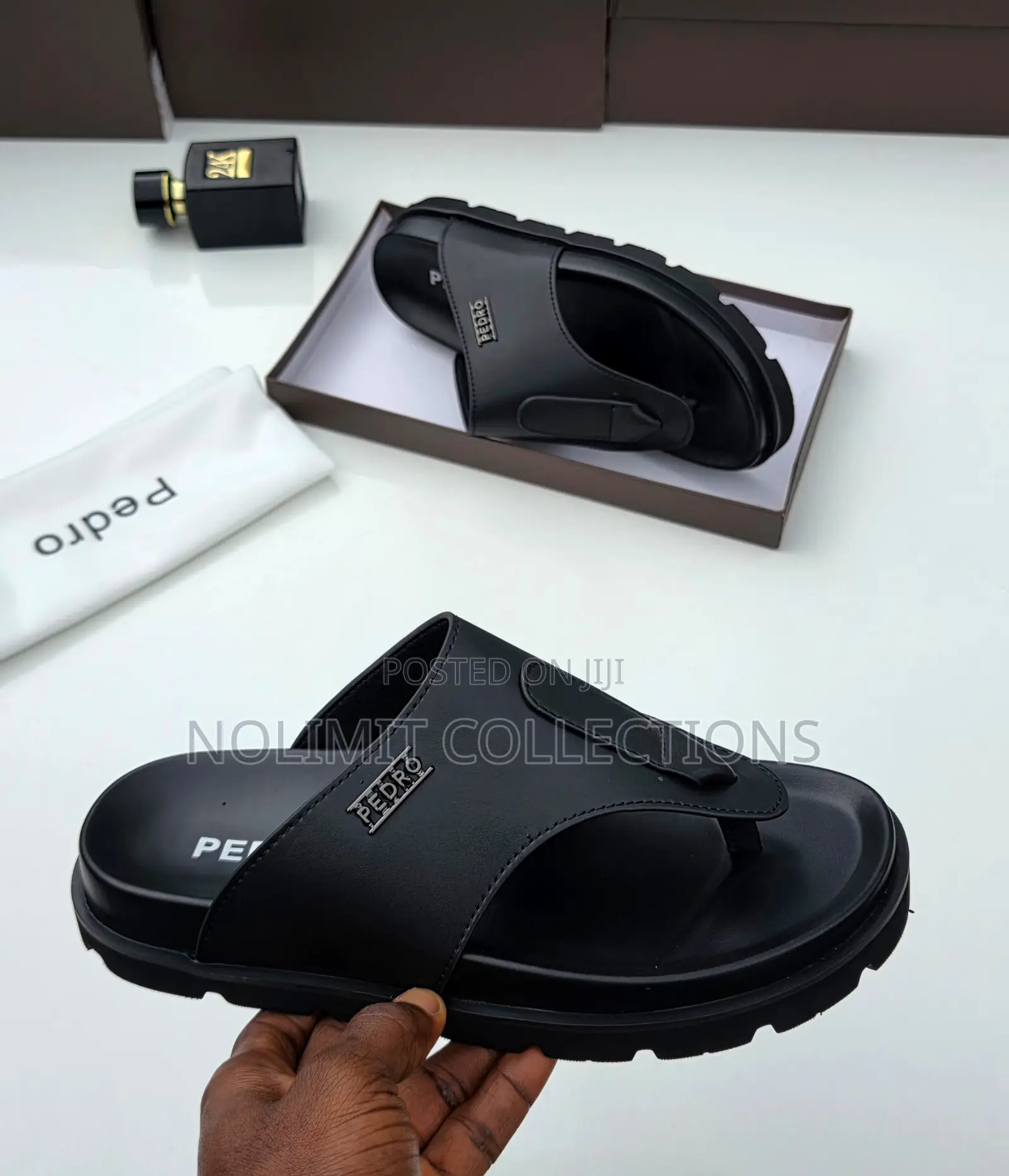 Pedro Men's Thong Styled Slides With Black Sole