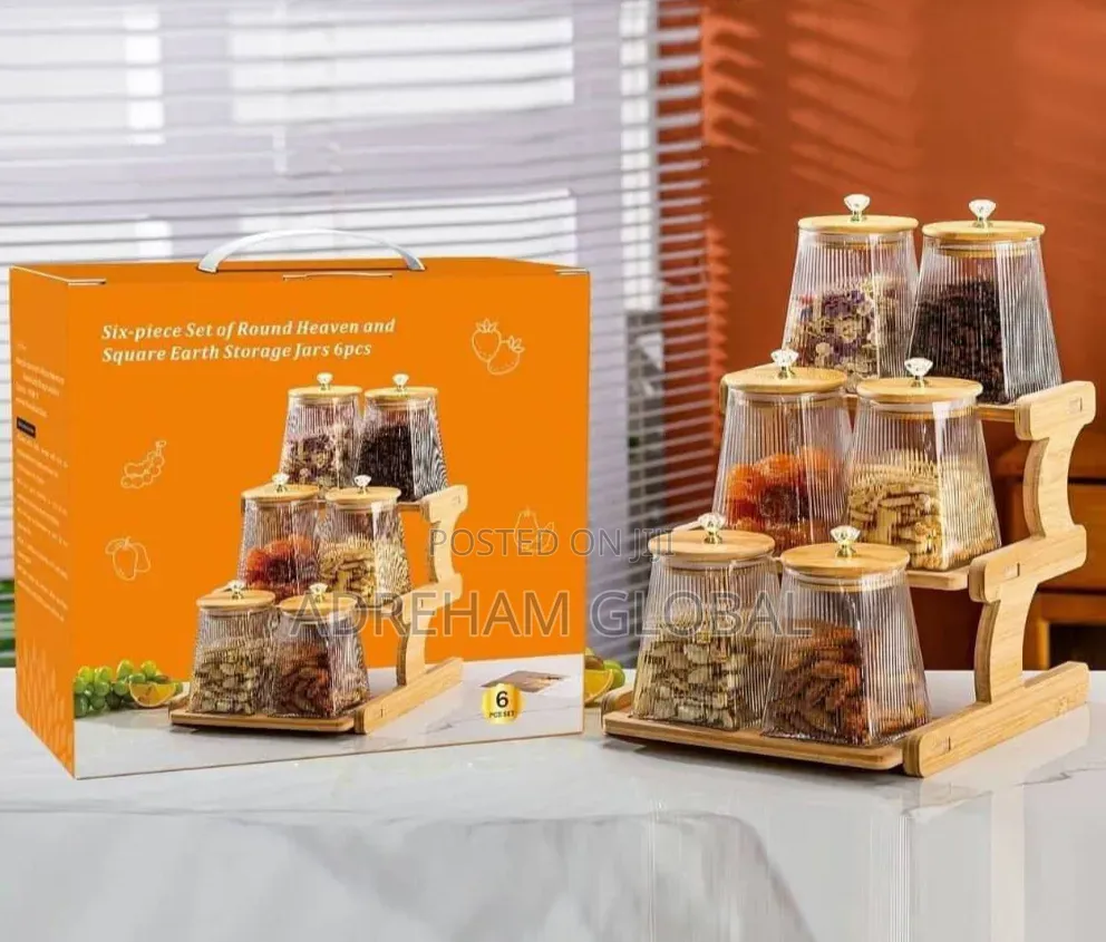 6 Piece Set Storage Jar With Rack