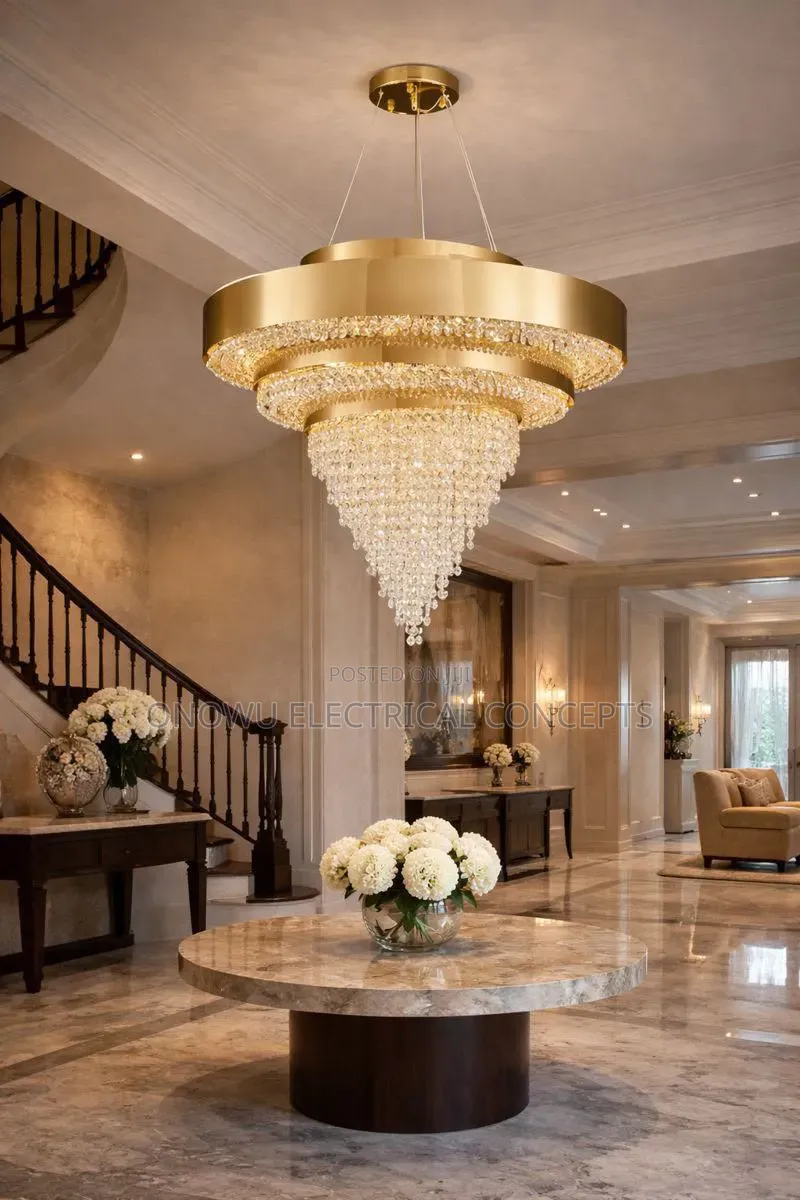 Modern Home Decoration Crystal Chandelier, Stair Pendant Lamp