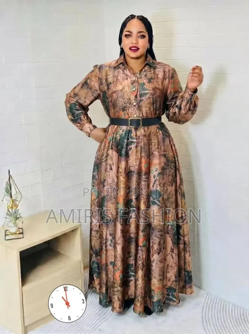 Pleated Long Sleeve Shirt Long Gown