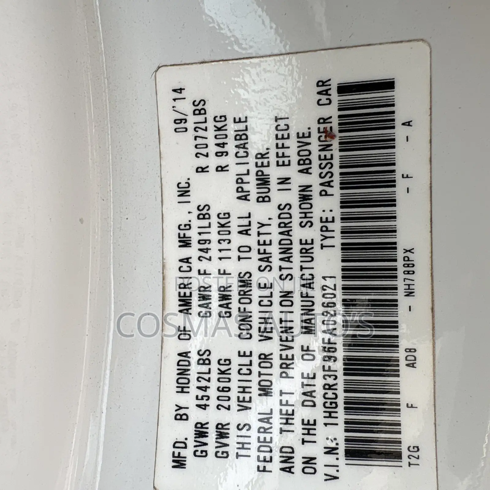 Honda Accord 2015 White