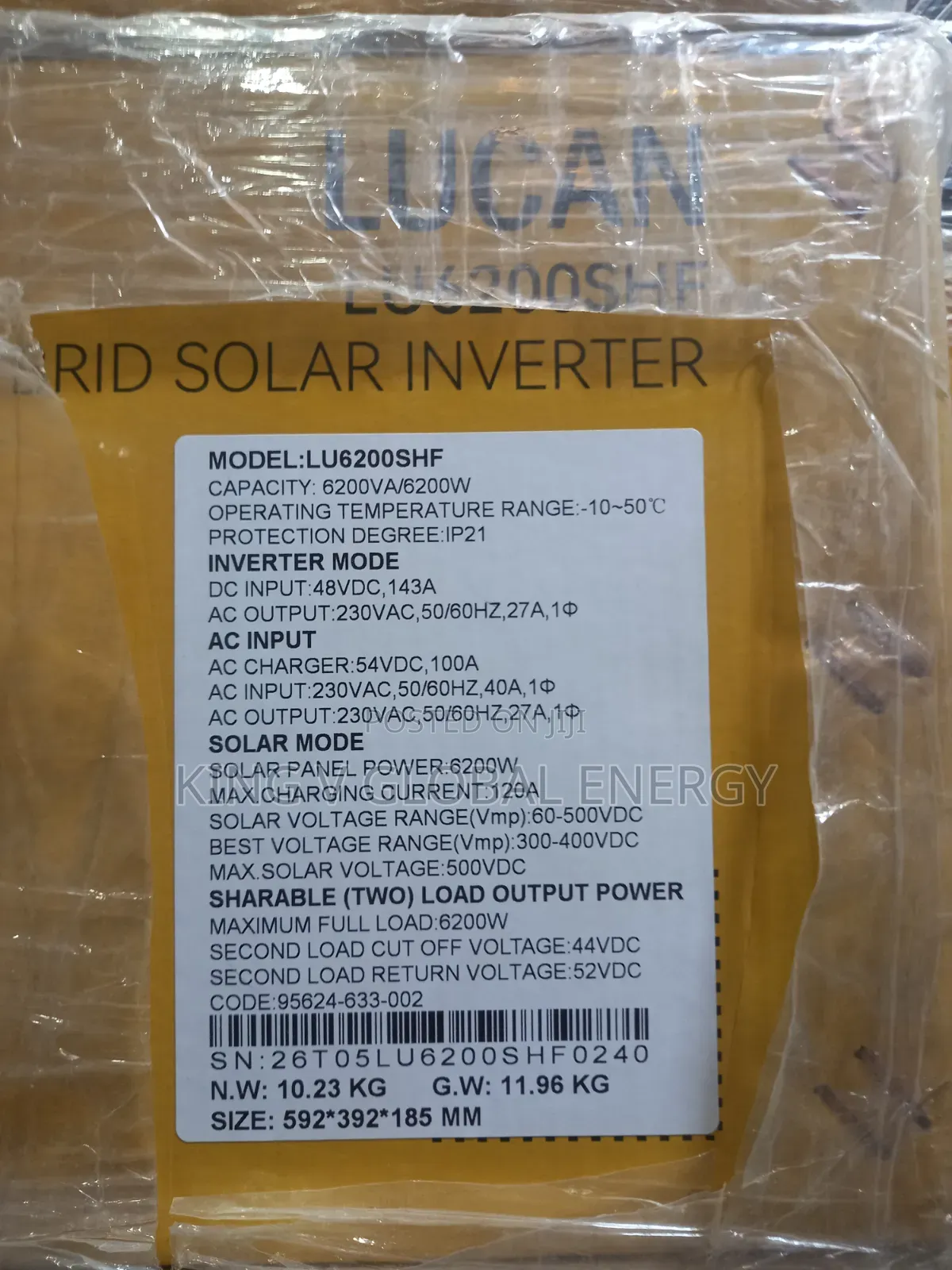 Lucan 6.2kva 48v Hybrid Inverter