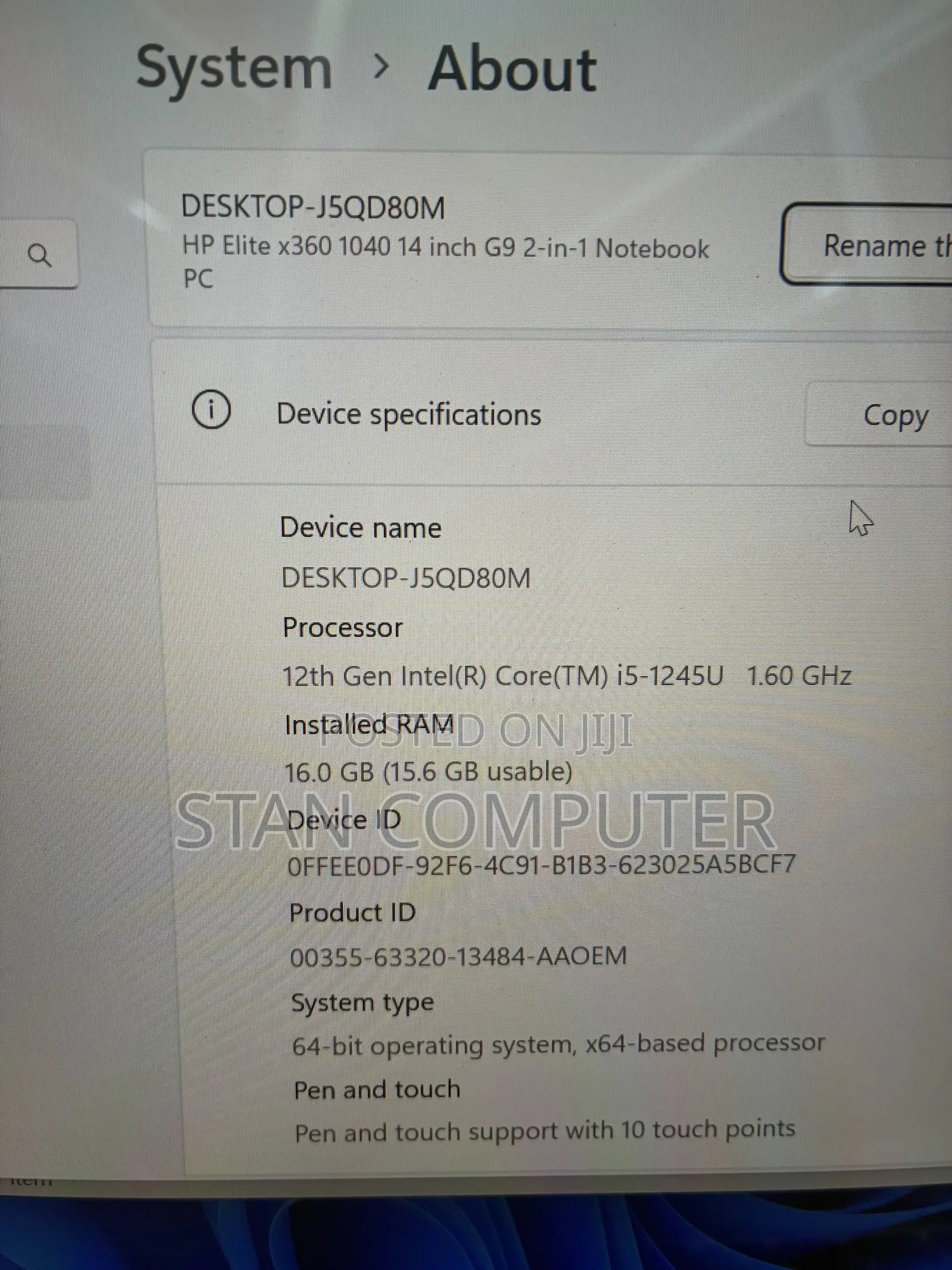 Laptop HP EliteBook x360 1040 G9 16GB Intel Core i5 SSD 512GB