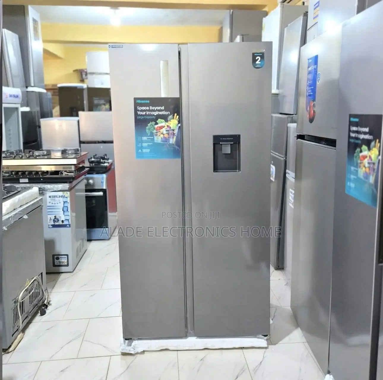 Hisense 529ltrs” Side by Side Inveter Refrigerator. 10yrs Waranty