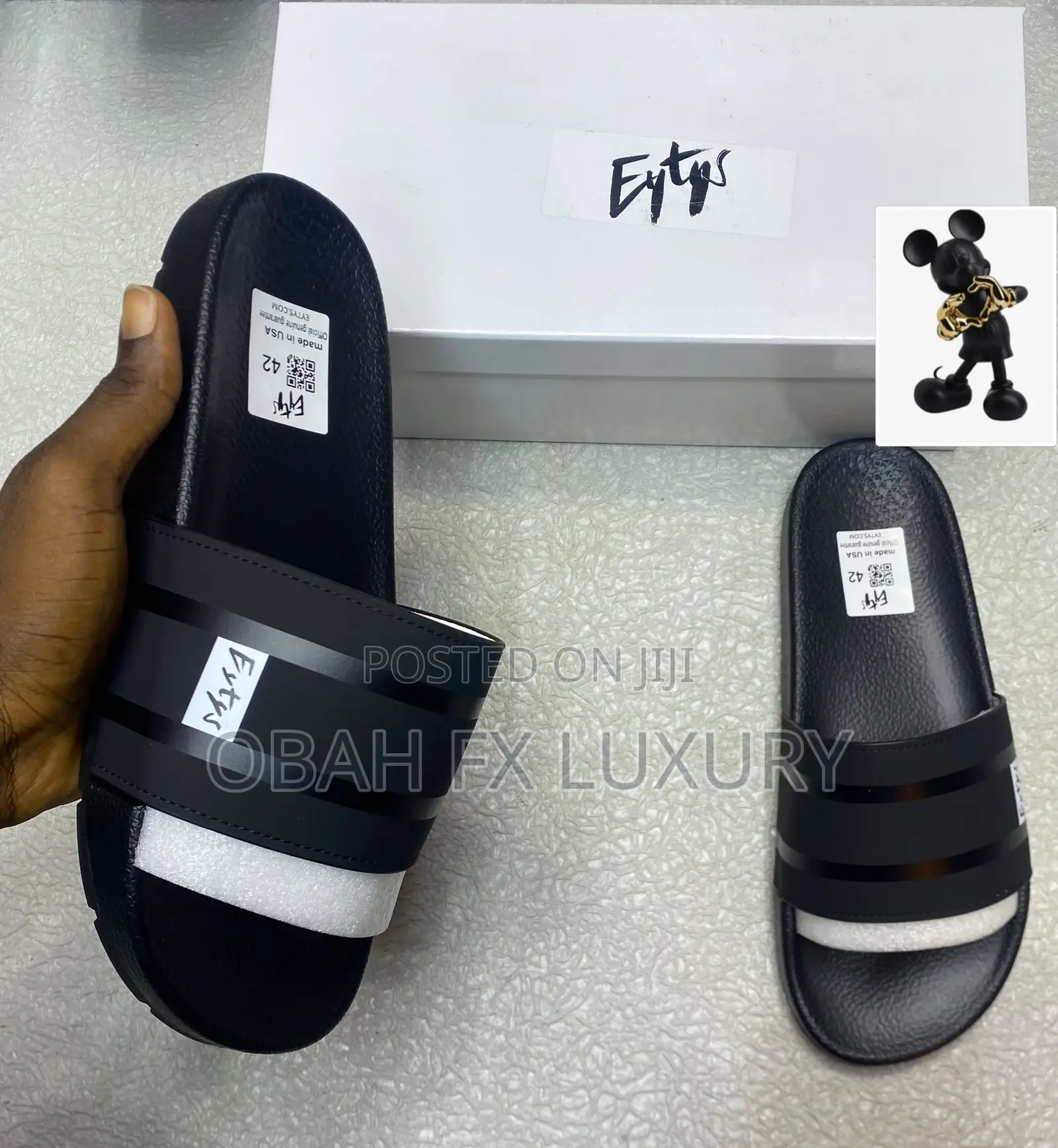 Best Quality | Eytys Black Slides | Now Available in Store
