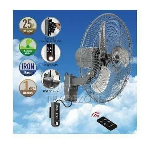 Qasa 18inches Energy Friendly AC/DC Solar Wall Fan QWF-1801acdc