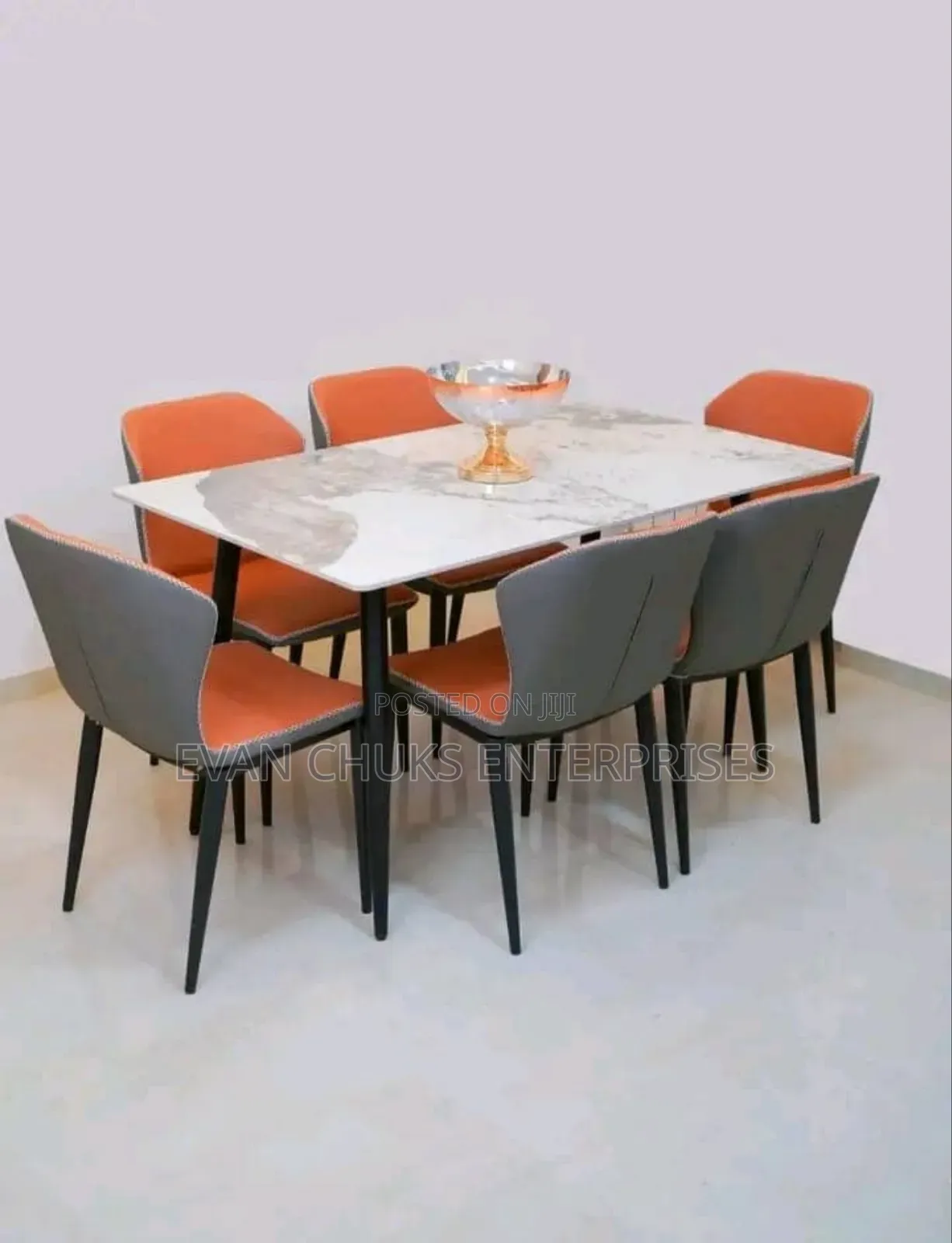 6 Seaters Marble Dining Table and Chairs