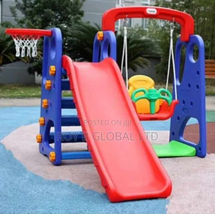 3 in 1 Playground Slide, Swing and Basket Ball