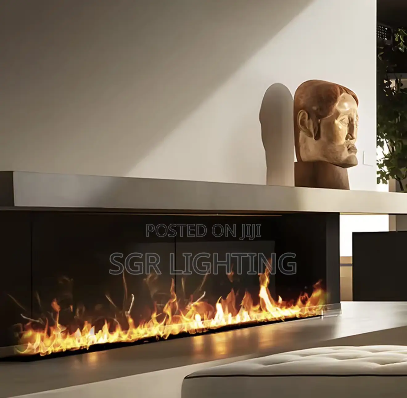 Recessed Water Vapor Fireplace Real Flame Ambiance, Pure Serenity