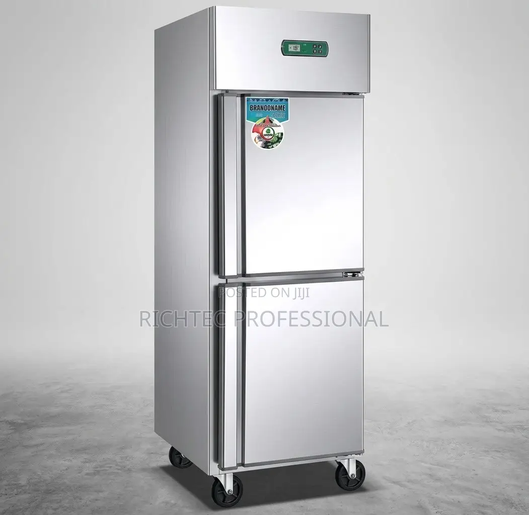 High Quality Commercial 2-Door Stainless Steel Upright Kitchen Chiller
