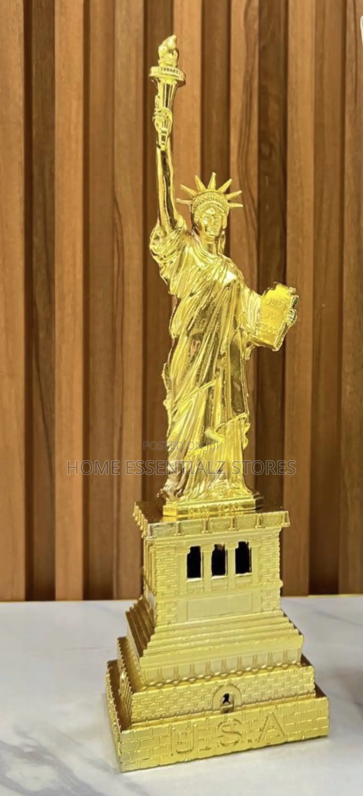 Golden Statue of Liberty Figurine - USA Landmark Decor and Coin Bank
