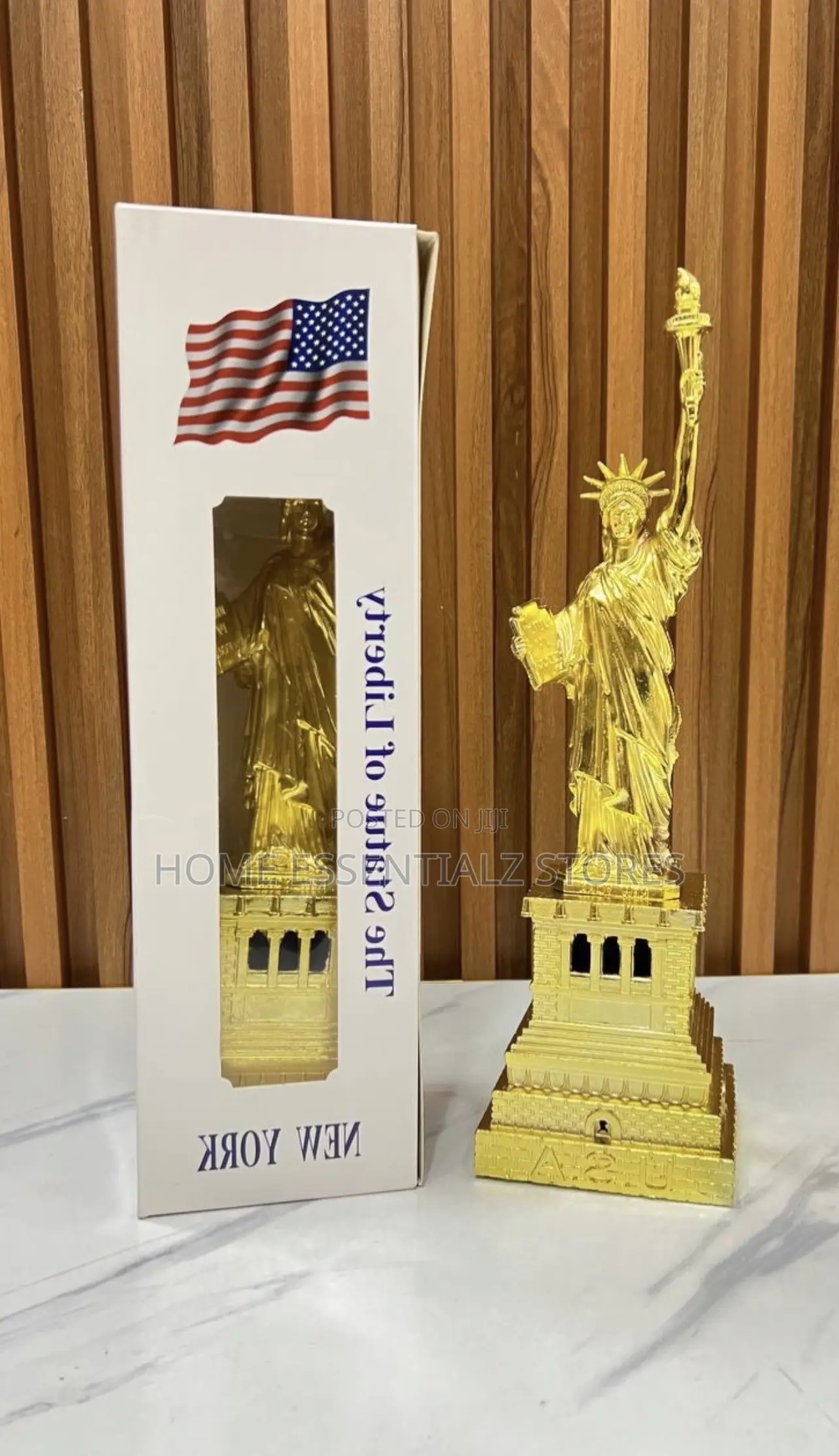 Golden Statue of Liberty Figurine - USA Landmark Decor and Coin Bank
