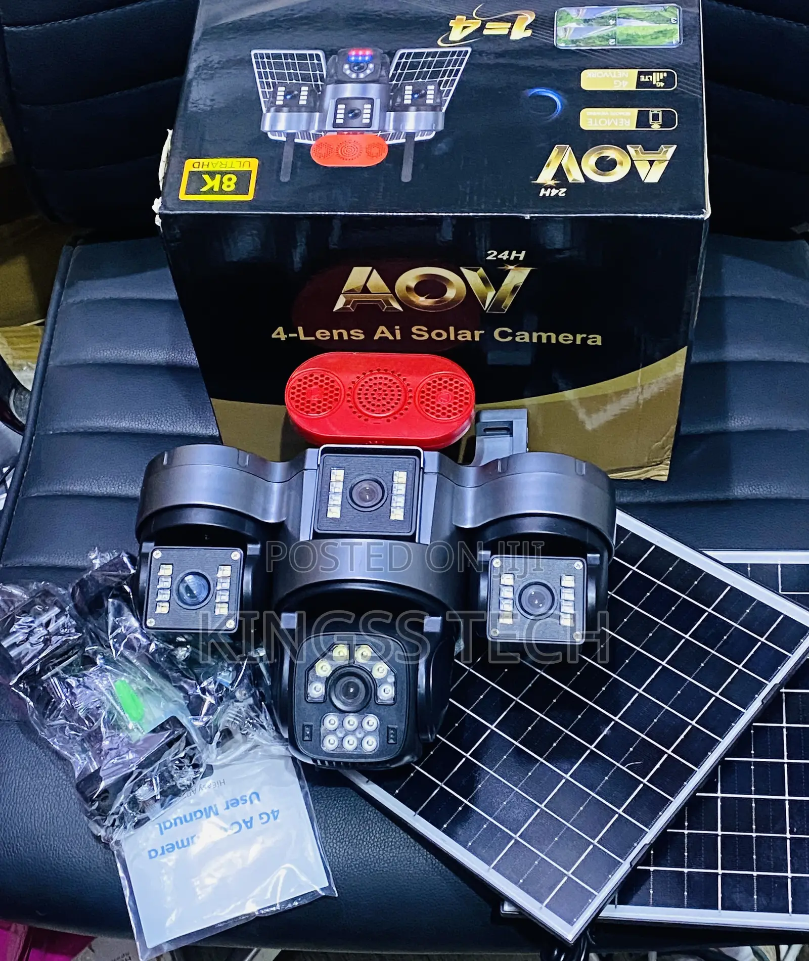 HiEasy Four Lens (4lens) AOV, 4G Ai Solar Camera (With Color).