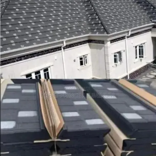 Stone Ties Roofing Sheet Black and White Brown and Black