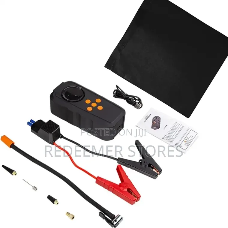 12V Car Battery Jump Starter With Air Pump With Flashlight