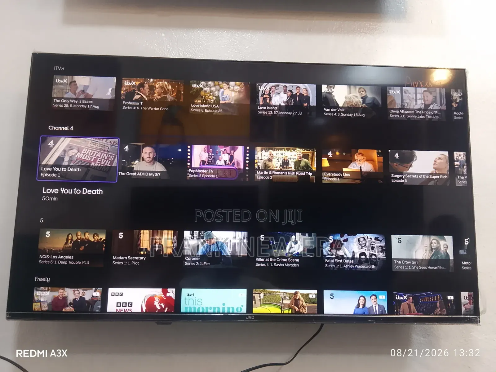 43 Inches JVC Fire Television Uk Used With Free Netflix Acct