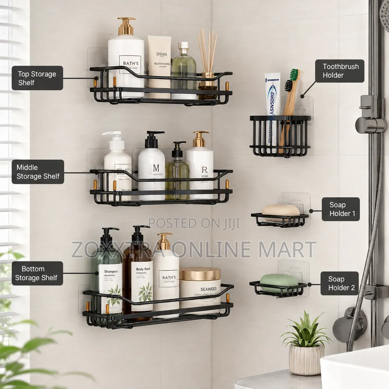 6-in-1 Bathroom Shelf Organizer Set